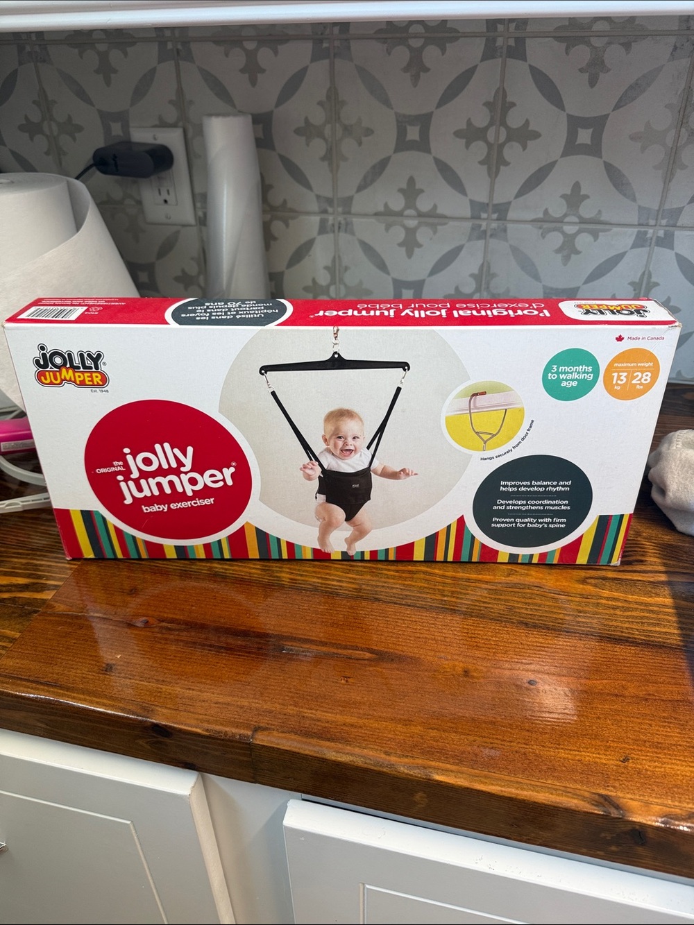 Jolly Jumper Baby Exerciser in Red & White Box